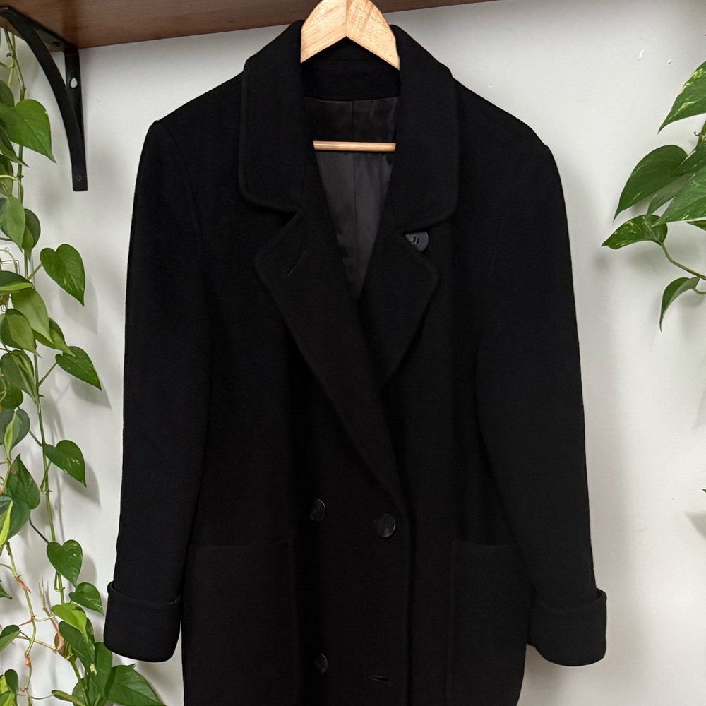 Black Regency Cashmere Double Breasted Trench Coat, Very Warm - 10 - Picture 2 of 8